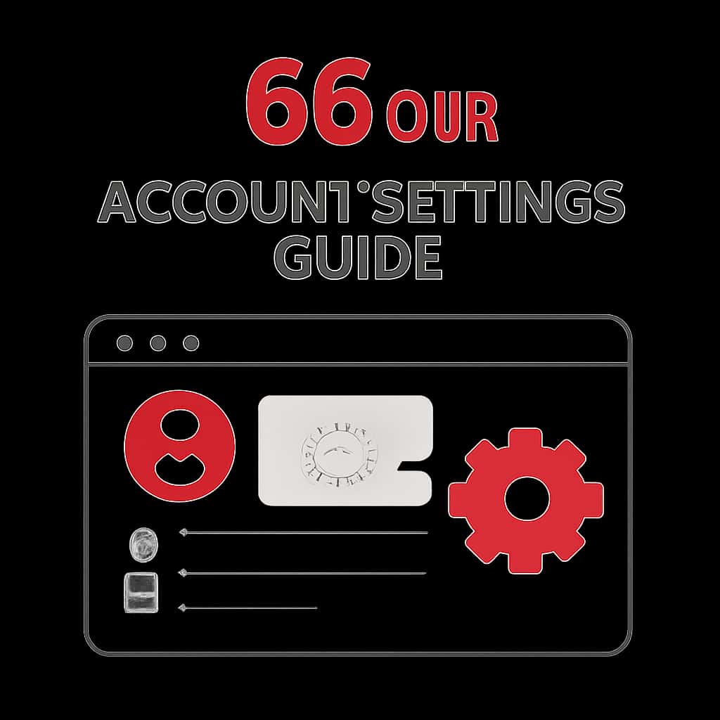 An educational diagram highlighting aspects of the 66 Club Account Settings.
