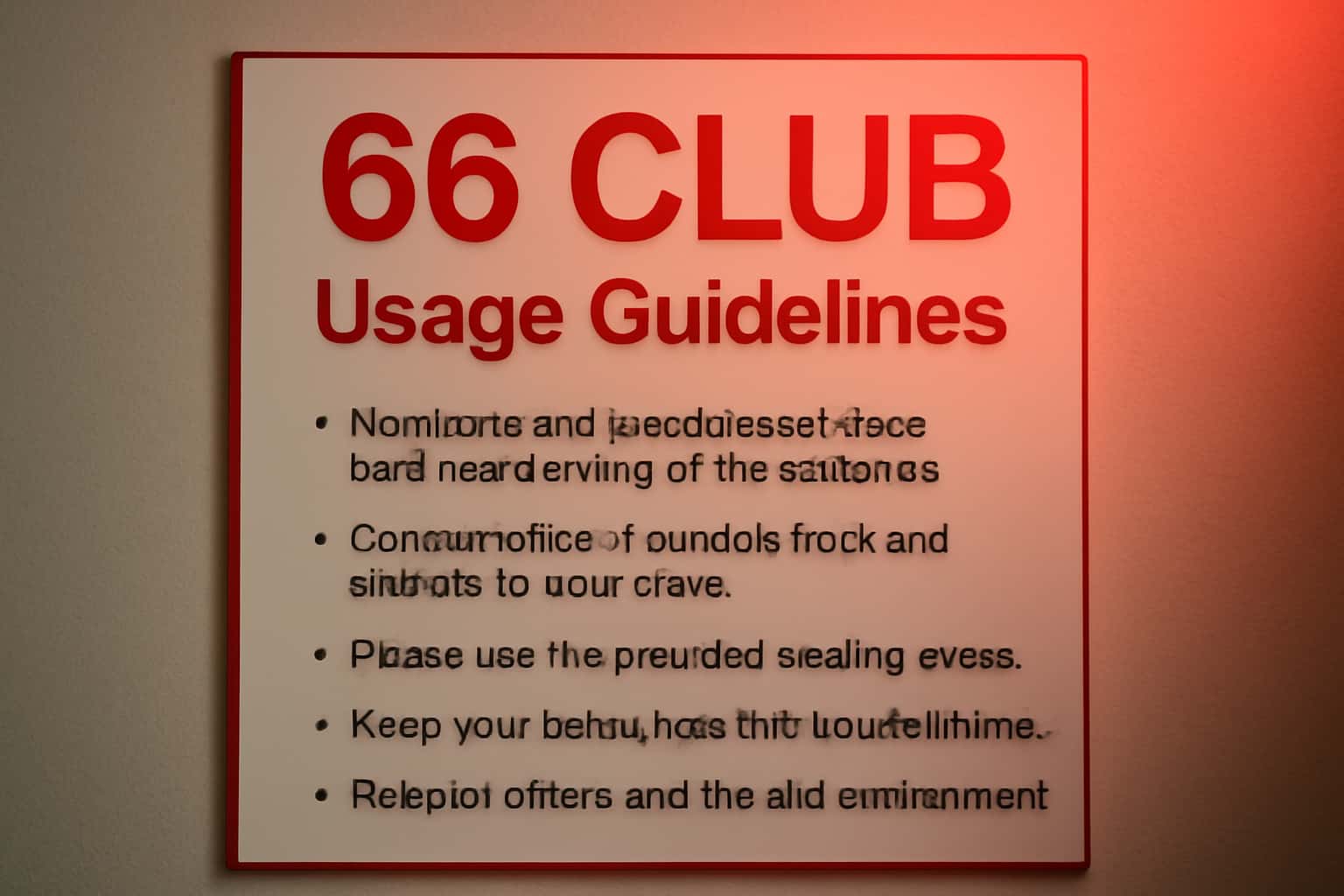 An informative visual representation of the 66 Club Usage Guidelines.