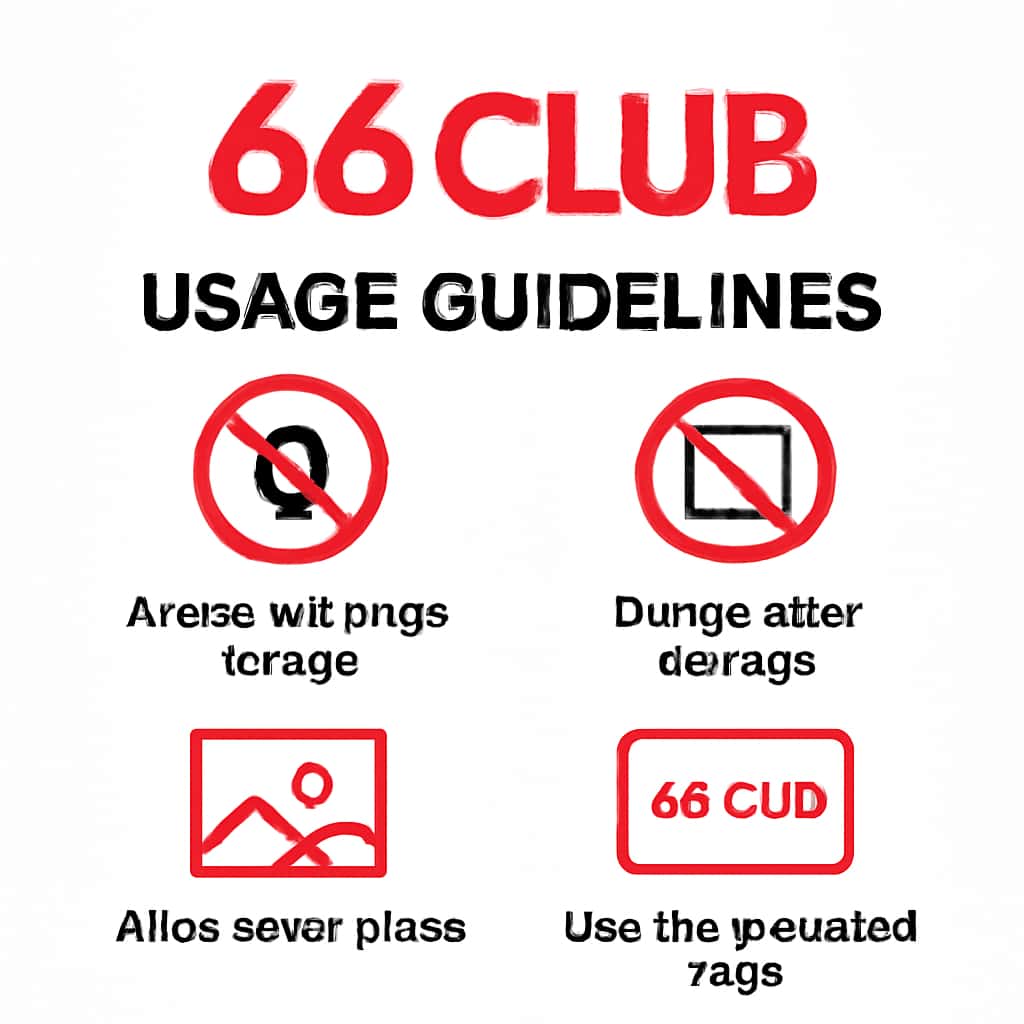 An educational diagram illustrating the 66 Club Usage Guidelines.