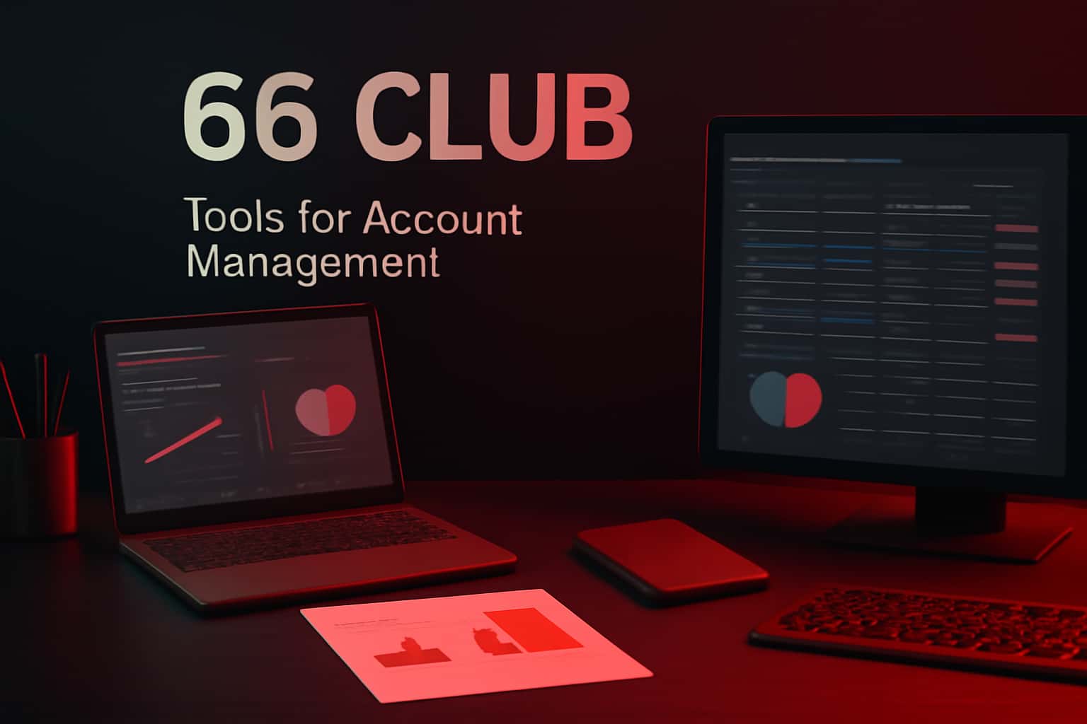 An informative visual representation of the 66 Club Tools for Account Management, featuring the text clearly.