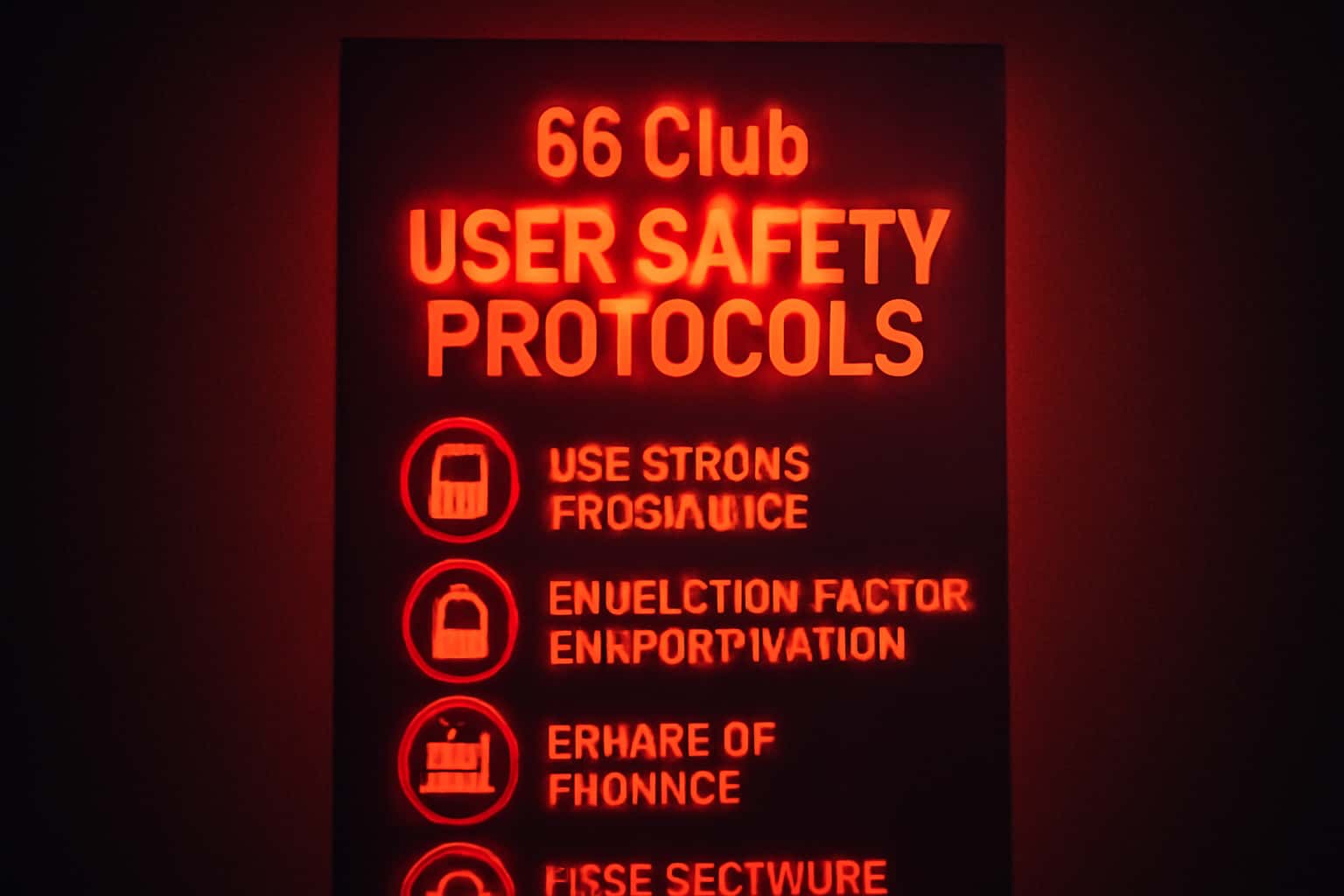 Informational scene representing 66 Club user safety protocols.