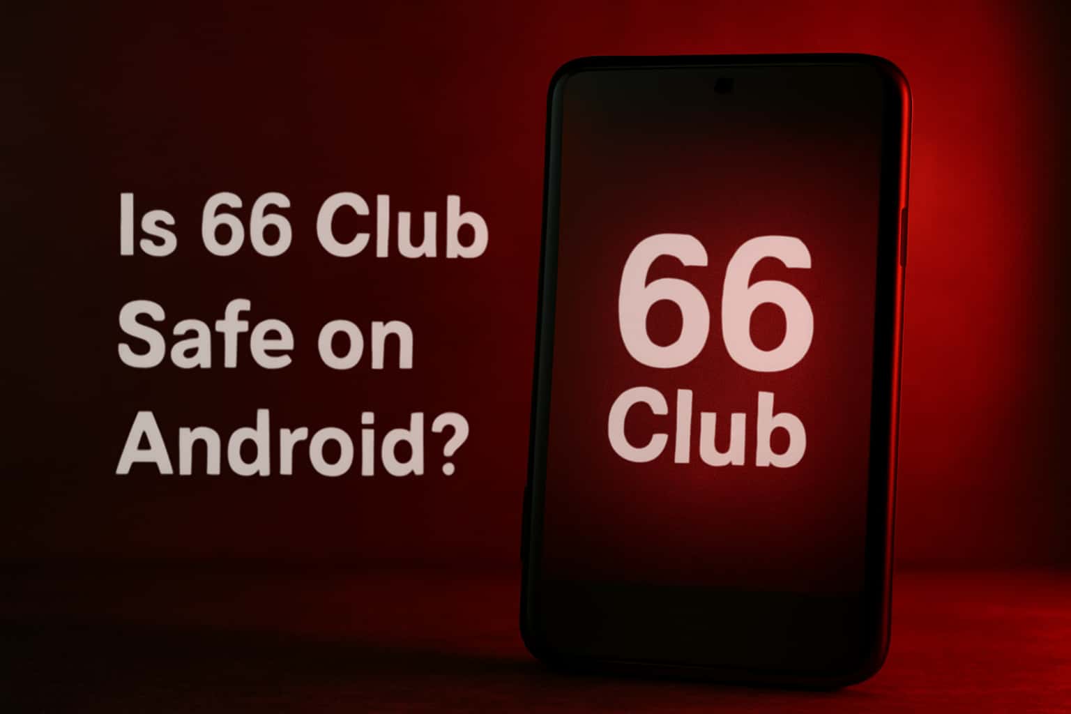 Informational scene regarding the safety of 66 Club on Android devices.