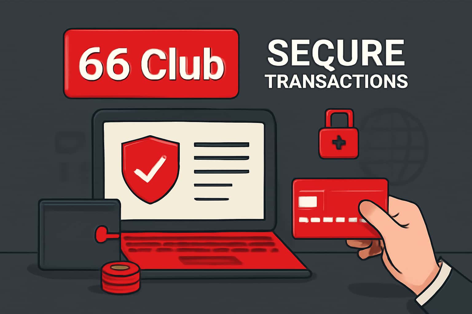 An informational scene illustrating secure transactions in the 66 Club environment.