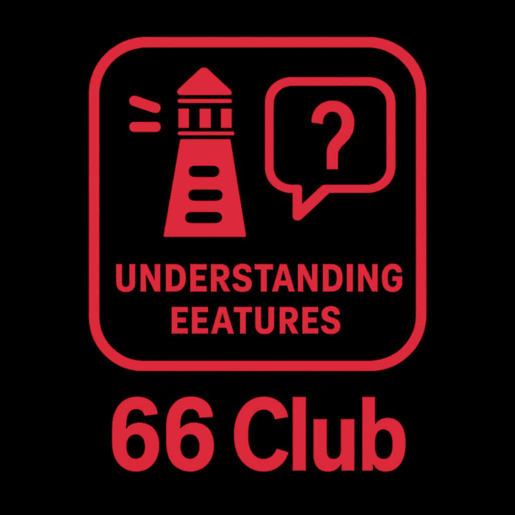 An icon representing 66 Club Features in a professional style.